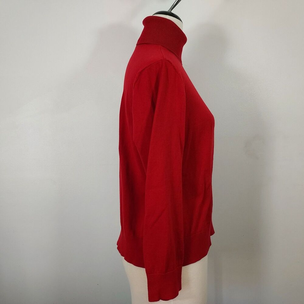 Chaps Red Turtleneck Top Women Size XXL Pullover Stretch 100% Cotton - Picture 5 of 12